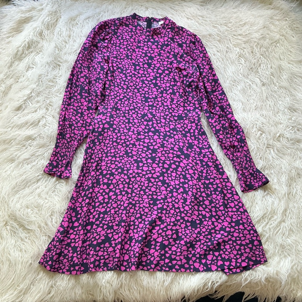 Loft Heart Smocked Ruffle Cuff‎ Flare Dress 4T - Picture 2 of 5
